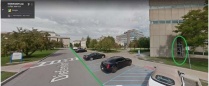Zoom image: Street view of UB South Campus (Main St) clinic location (circled in green) 