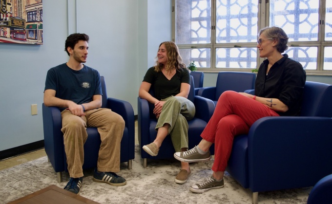 Area head Rebecca Ashare, PhD, with students. 