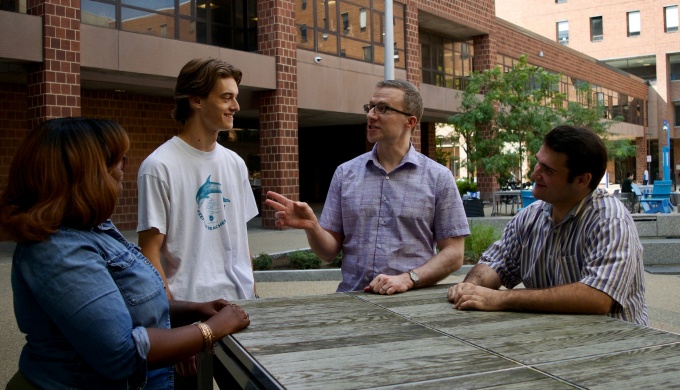 Area head Mark Seery, PhD, (second from right) and graduate students. 