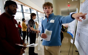 Kyle English presents his poster at the 5th annual Western New York Undergraduate Psychology Conference. 