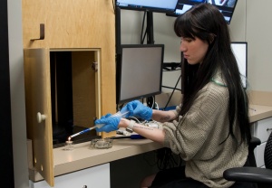 Samantha Johnstone in Hawk Behavioral Health Lab.