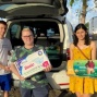 RLL PHD candidates Alex Bakke and Diana Cortes-Evans distribute needed supplies after earthquake devastation. 