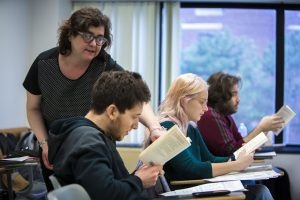 Prof. Chiesa and her students.