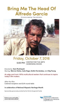 Zoom image: Poster for "Bring Me the Head of Alfredo Garcia"