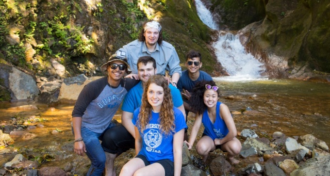 Students on a study abroad trip to Costa Rica. 