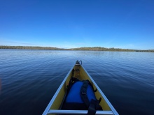 view of lake from a small boat. 
