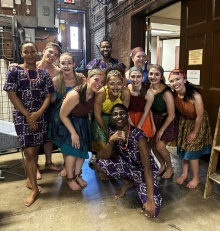 Students in African costume / dress to perform at ACDA festival. 