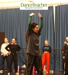 Jenna Zavrel teaching in class. 