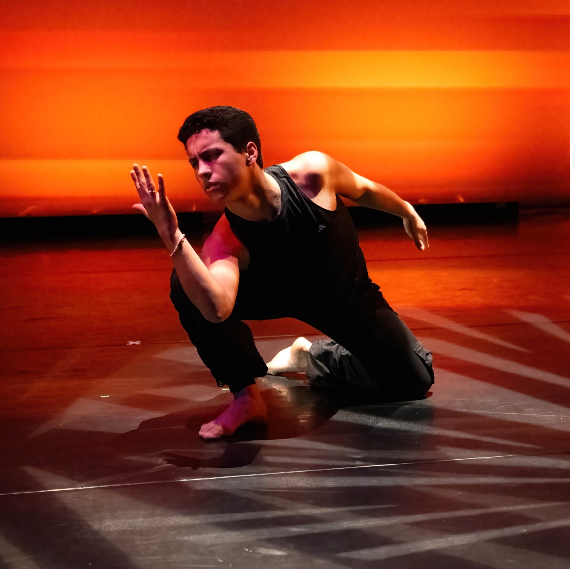 Wide view of stage production. 