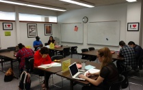 Students working in the Math Place. 