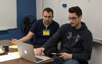 A tutor and a student working in the Math Place. 