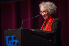 In her talk, Atwood argued strongly for the relevance of the humanities in an age where academia is tilting toward the natural and physical sciences. Photo: Meredith Forrest Kulwicki