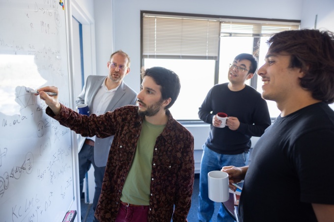 Zoom image: Marino's theoretical technique could be the first building block of a new generation of experiments that determine whether a material is an altermagnet. Photo: Douglas Levere/University at Buffalo 